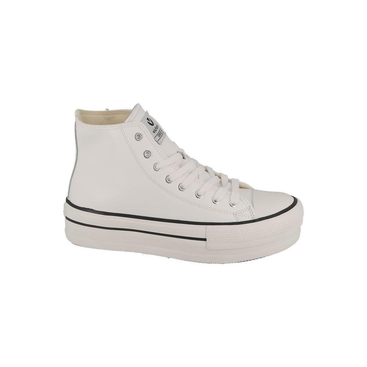 Basket Montante Semelle Plateforme Chaussures Victoria En Coloris Blanc Lyst