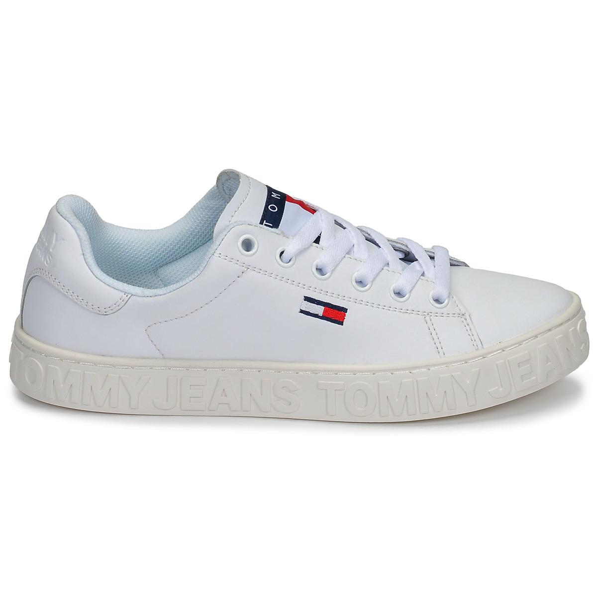 tommy embossed leather trainers