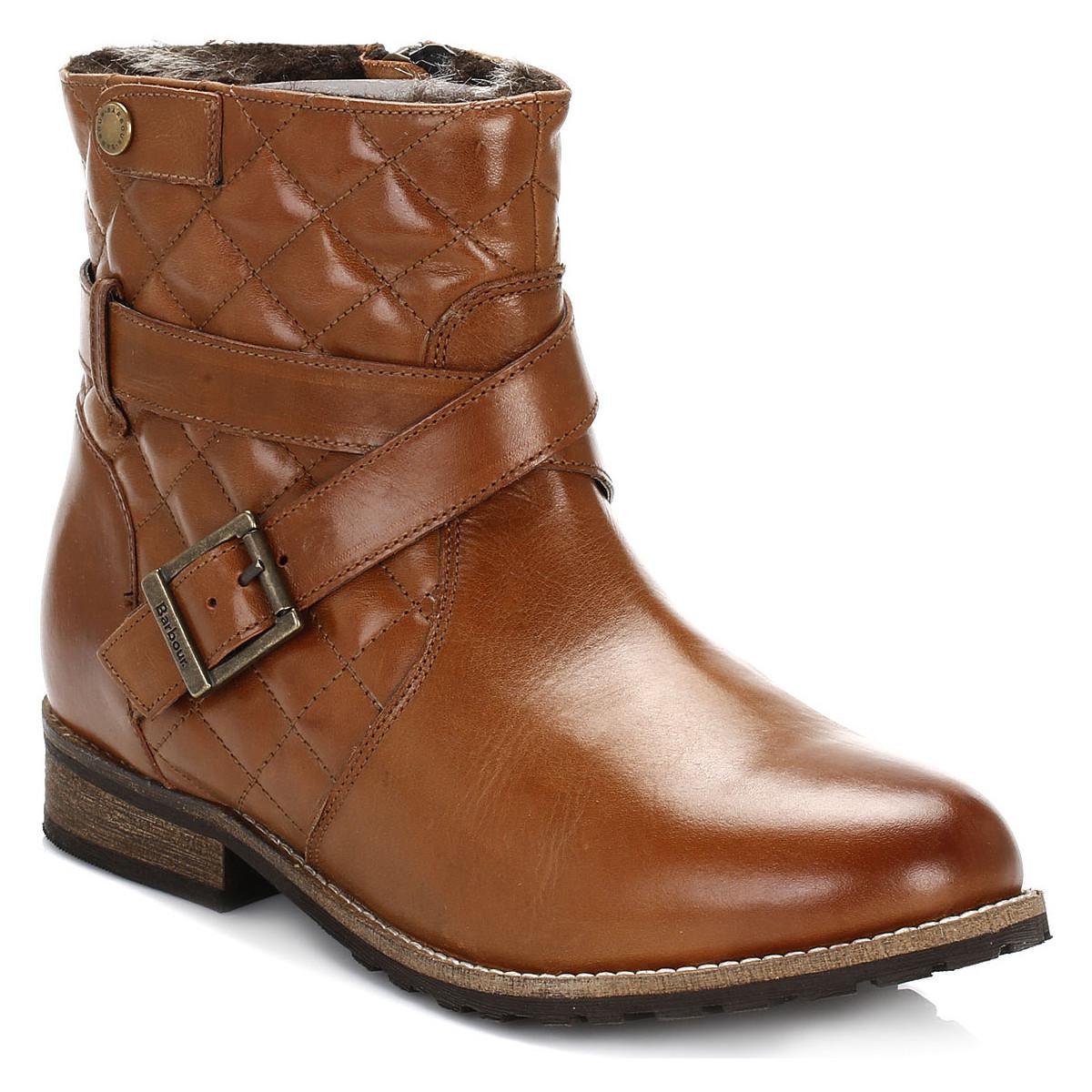 Barbour International Womens Tan Hetton Ankle Boots Women's Low Ankle