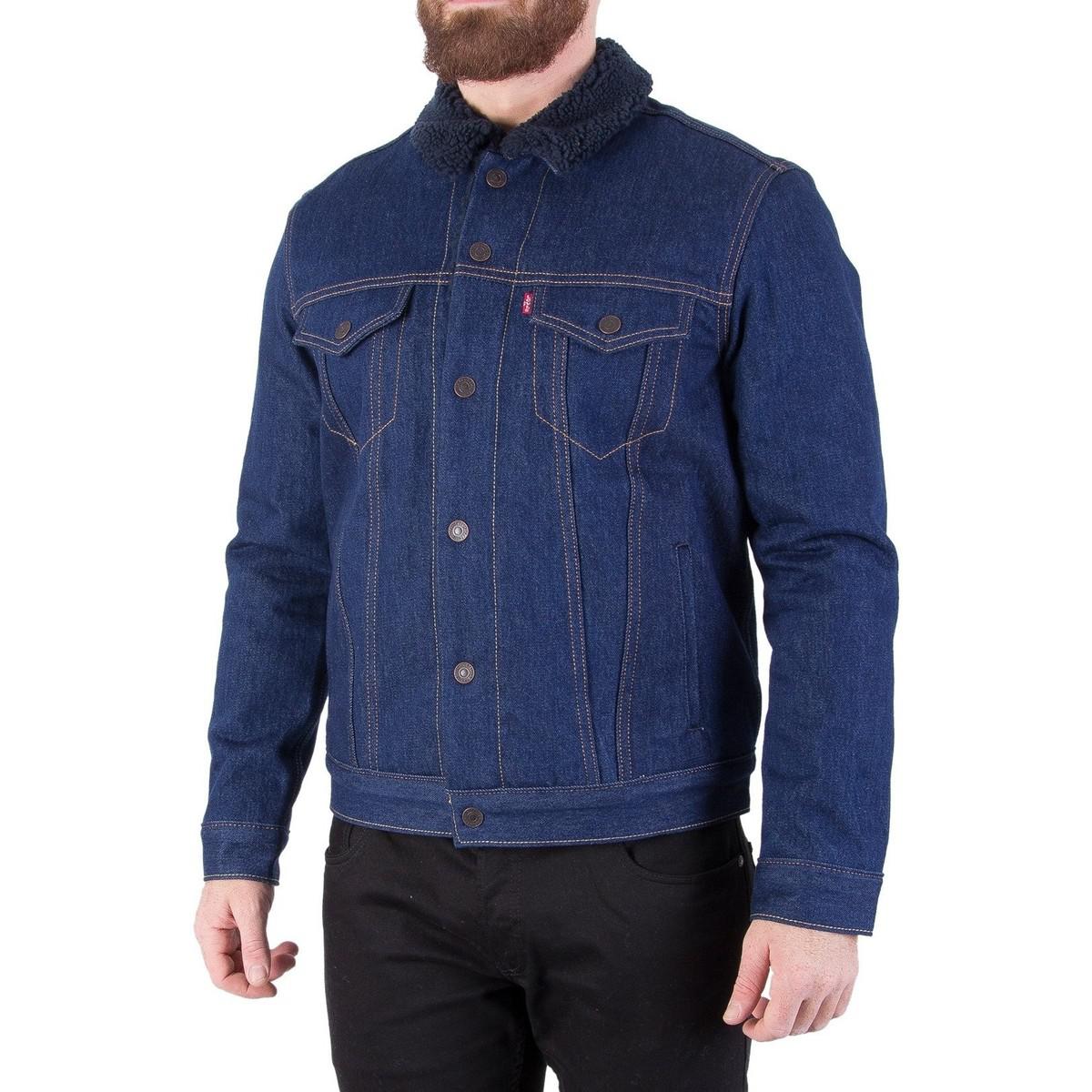 Levi's Levis Men's Sherpa Trucker Jacket, Blue Men's Jacket In Blue for