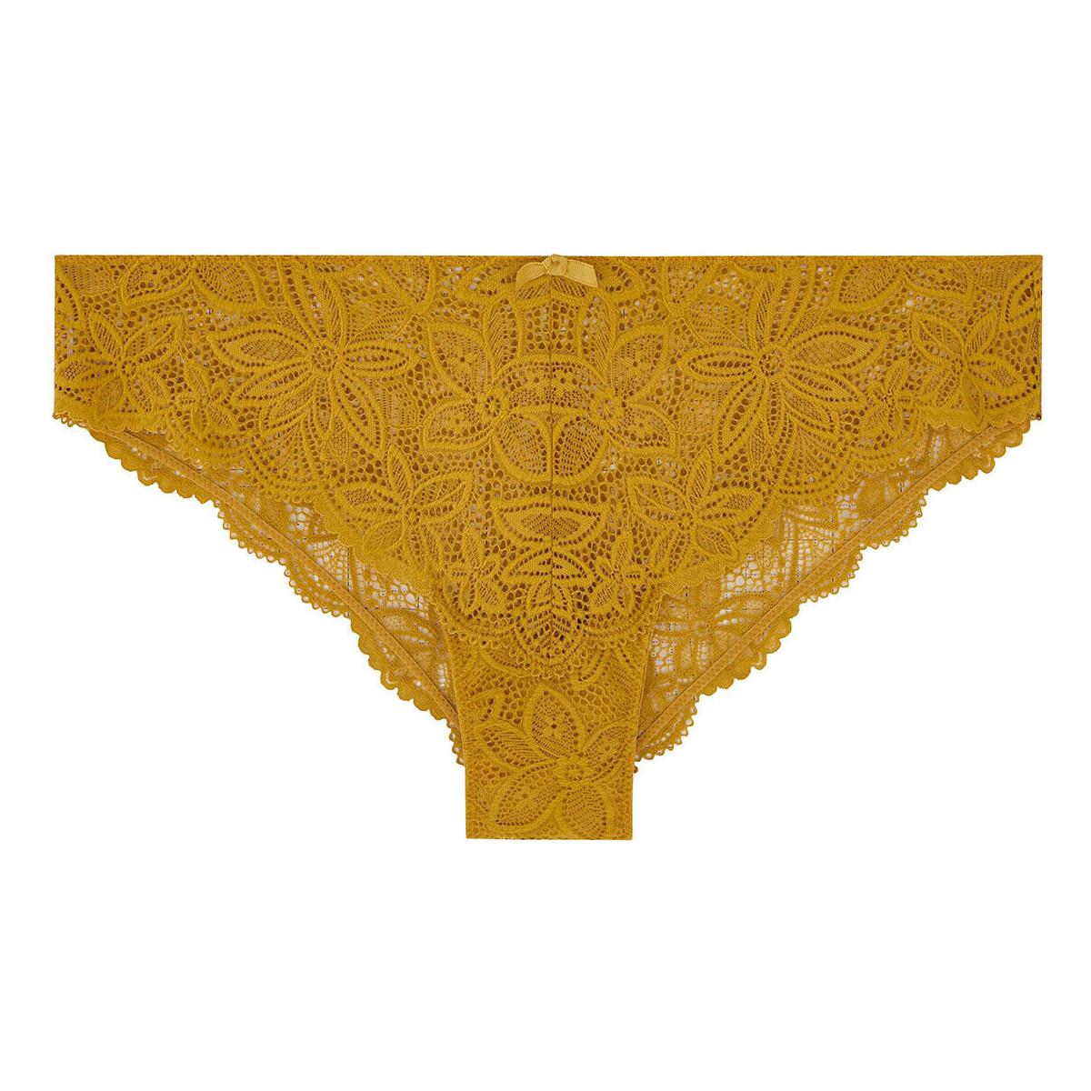 Slip Femme Taille Haute Imprimé Carreaux - Culotte Couverture Complète - 95% Polyester, 5% Élasthanne - Jaune Gris Noir - Taille XS à 4XL - 10