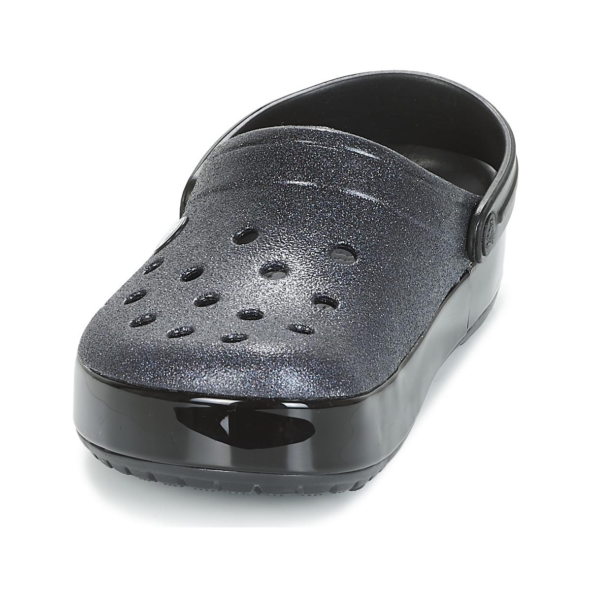 crocband glitter clog black