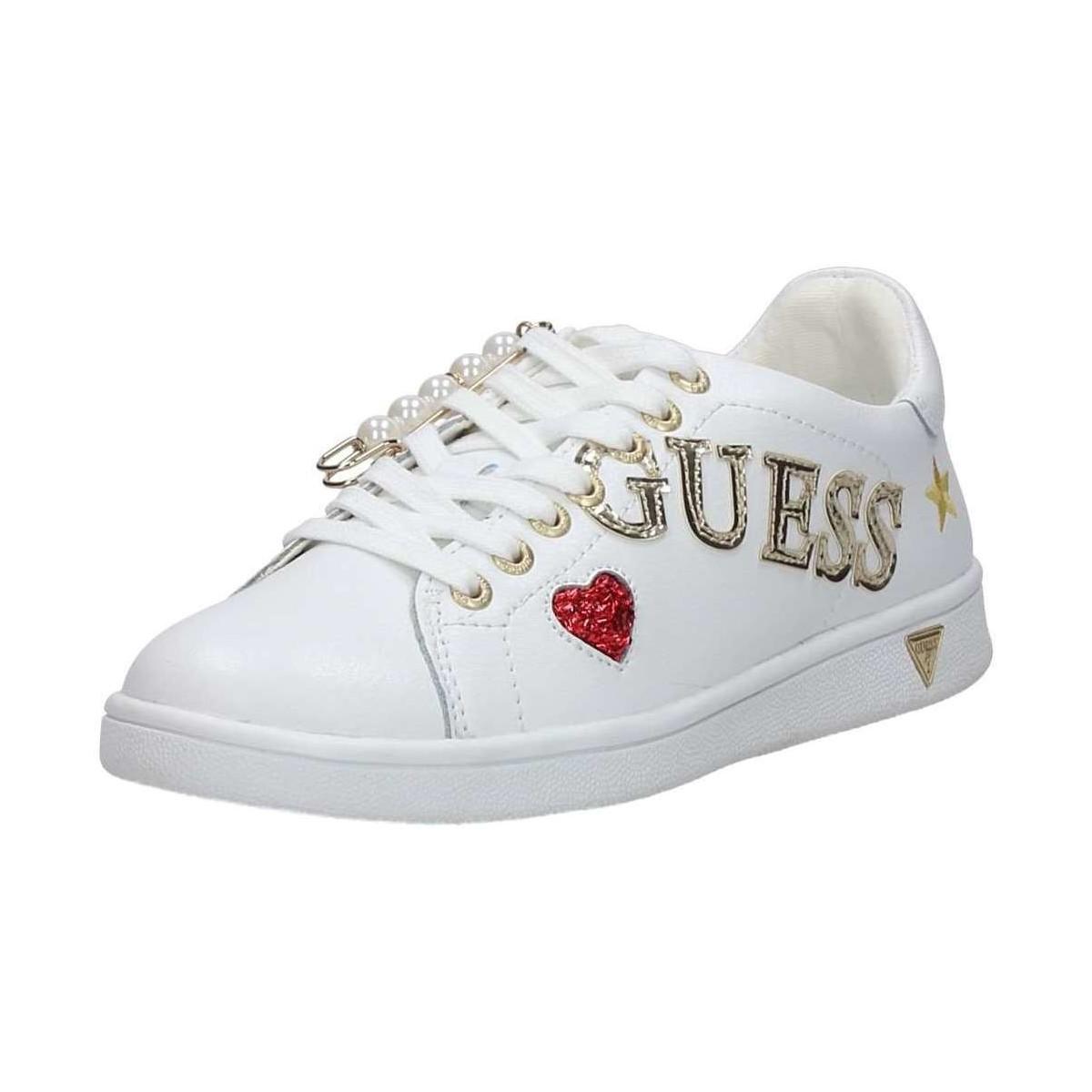 ladies white guess trainers