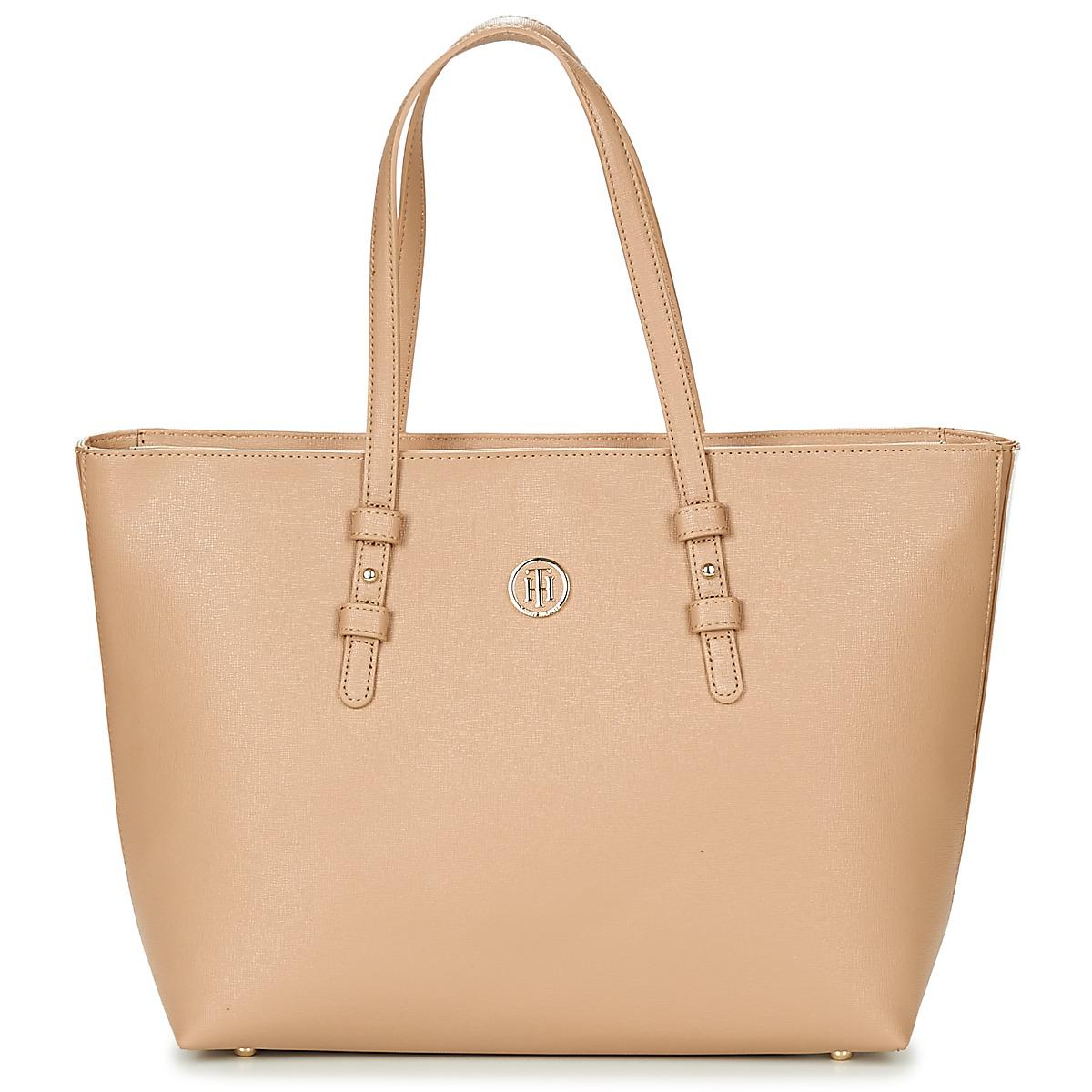 Tommy Hilfiger Th Signature Strap Tote Women's Shopper Bag In Beige in