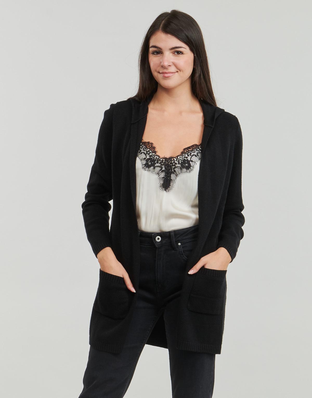 Damen Cardigan Strickjacke Only Schwarz ONLLESLY Strickjacke