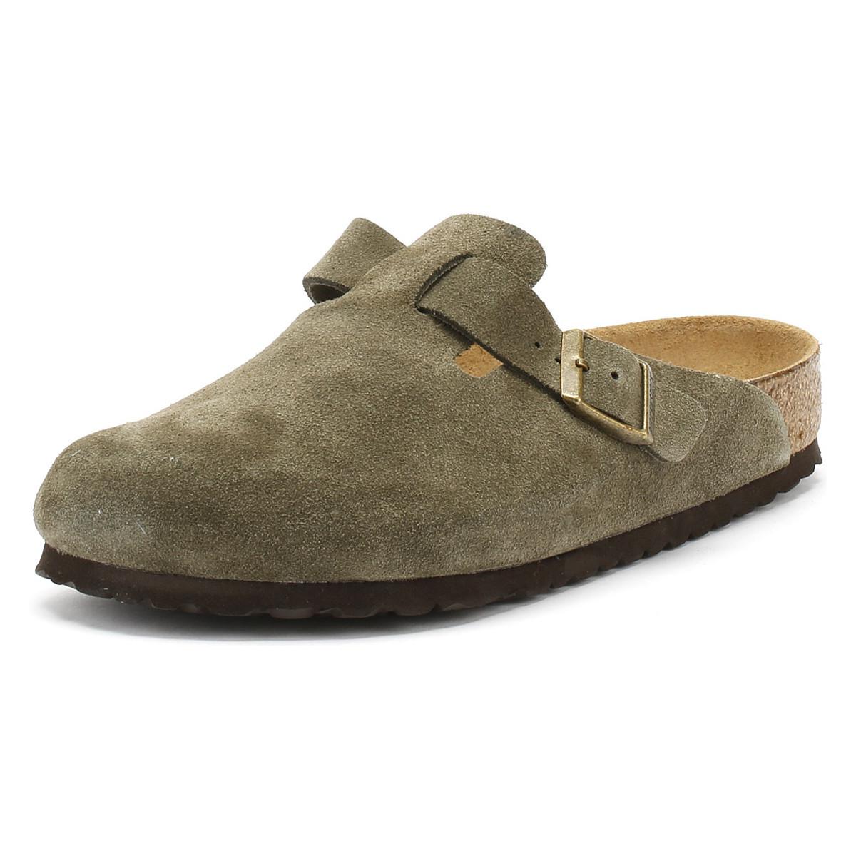 birkenstock boston mud green