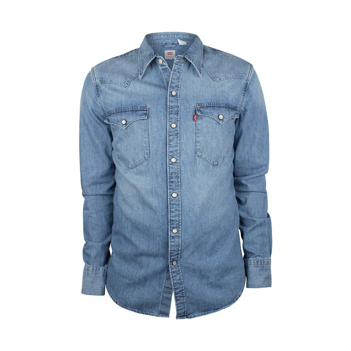 levi's mens denim shirts long sleeve