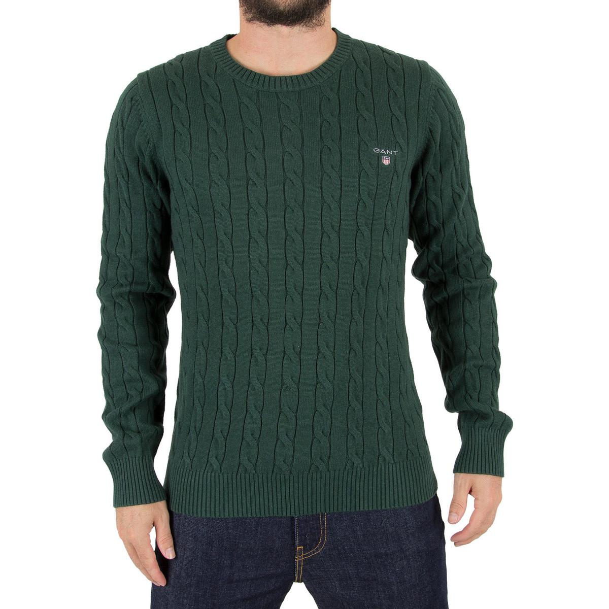 GANT Men's Cable Knit, Green Men's Sweater In Green for Men - Lyst