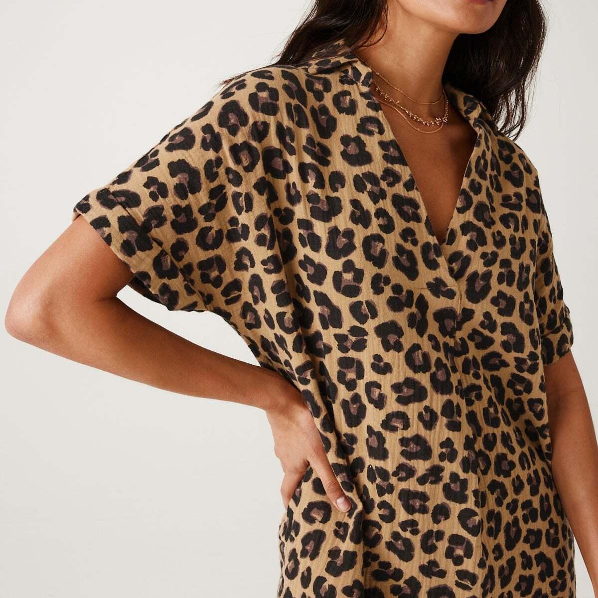Robe Tunique Leopard Tunique Robe (Coeur Léopard) – Boutique Sylbelle