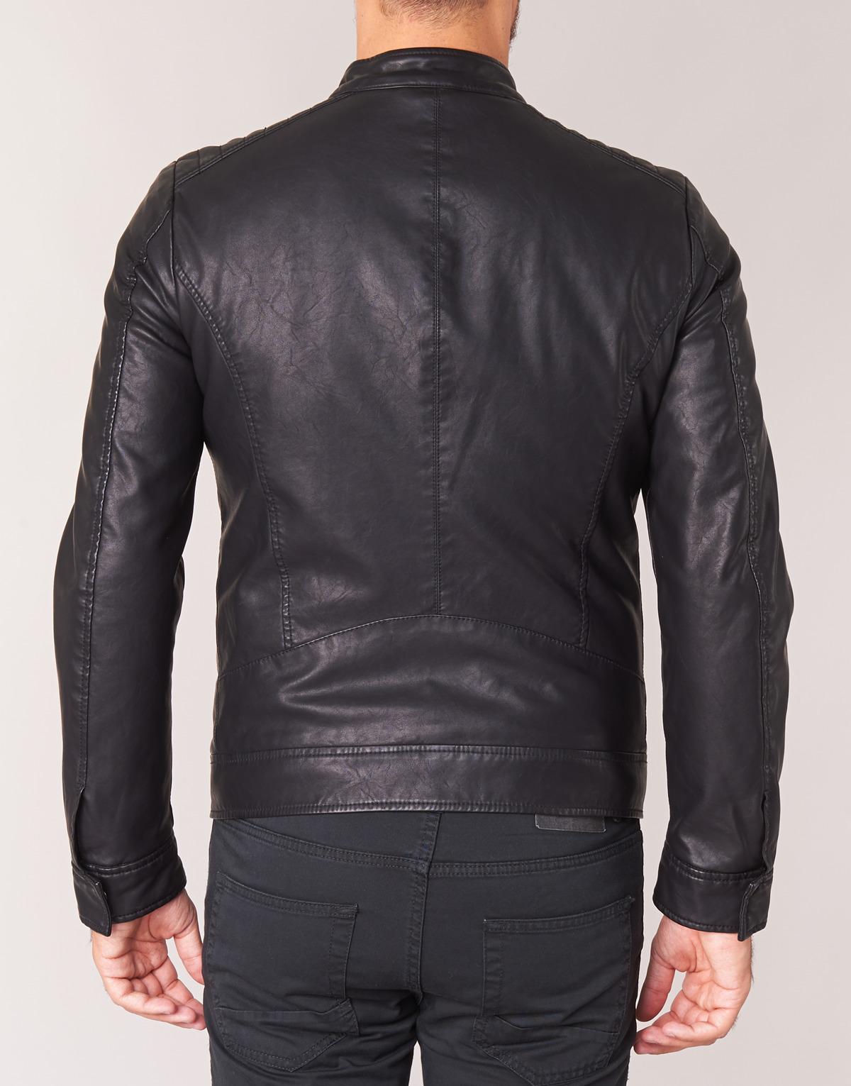 Benetton Mirage Men's Leather Jacket In Black for Men - Lyst