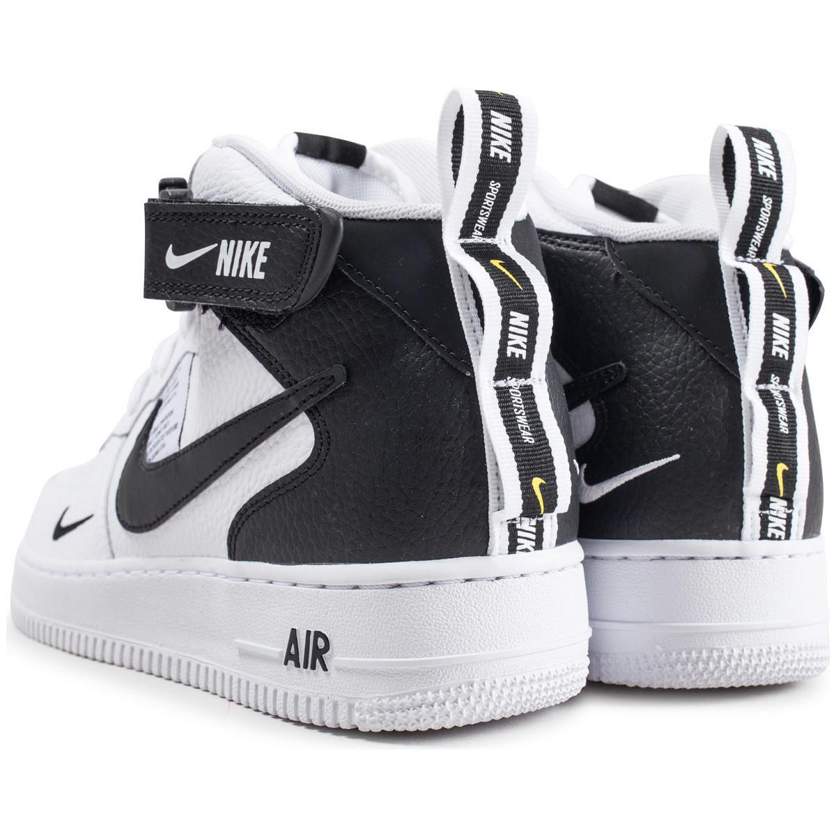 air force 1 mid 07 lv8 utility blanche et noire