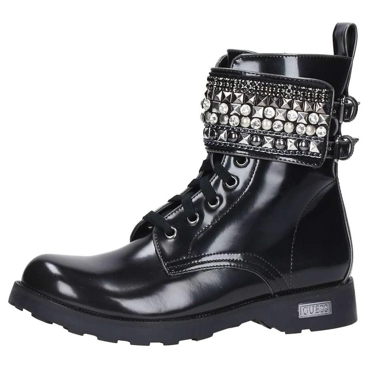 guess black lace up boots