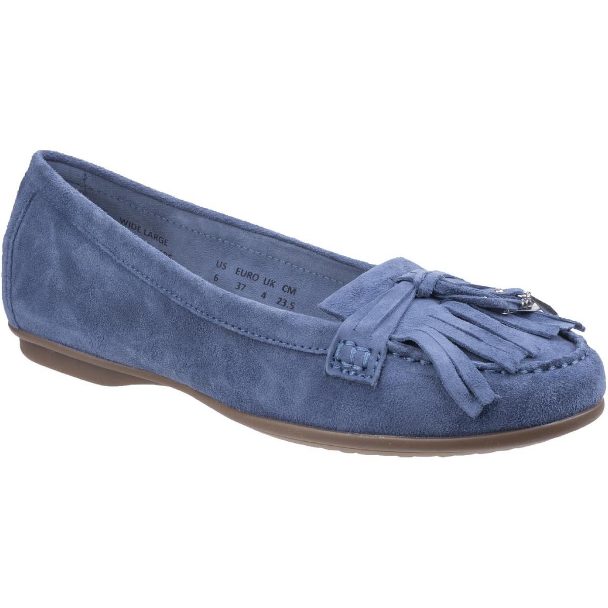 Hush Puppies NAVEEN ROBYN Ladies Women Leather Tassel Slip On Loafer Flats Black