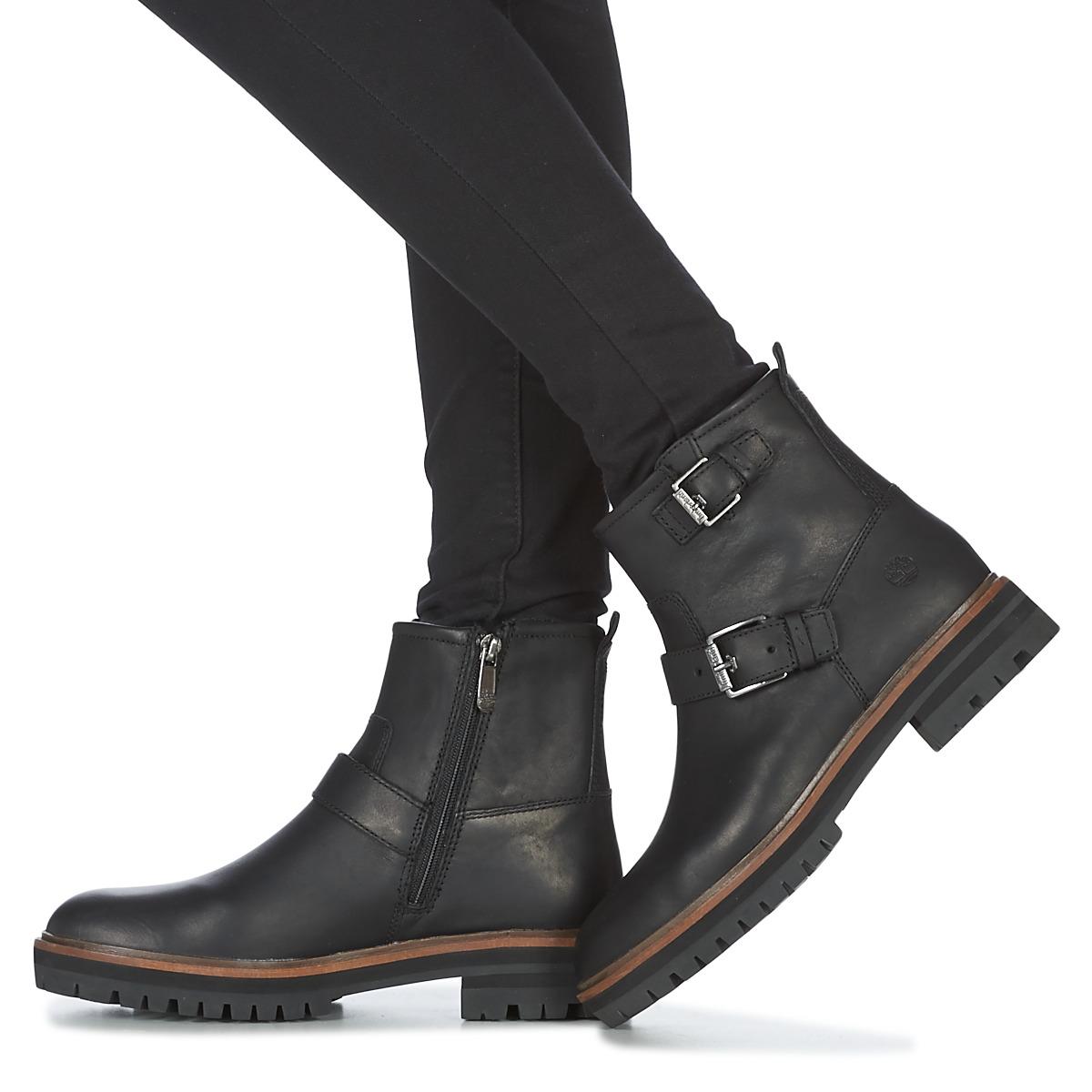 Timberland Leather London Square Biker in Black | Lyst UK