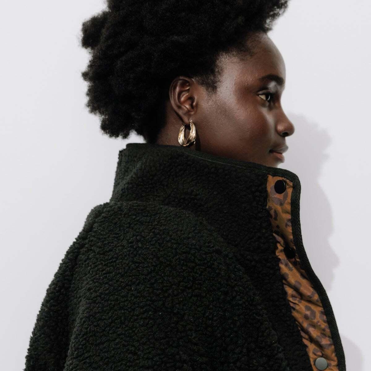 Blouson Veste moumoute zippée oversize Promod en coloris Noir