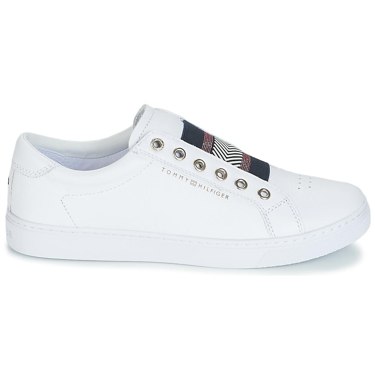tommy hilfiger white canvas trainers