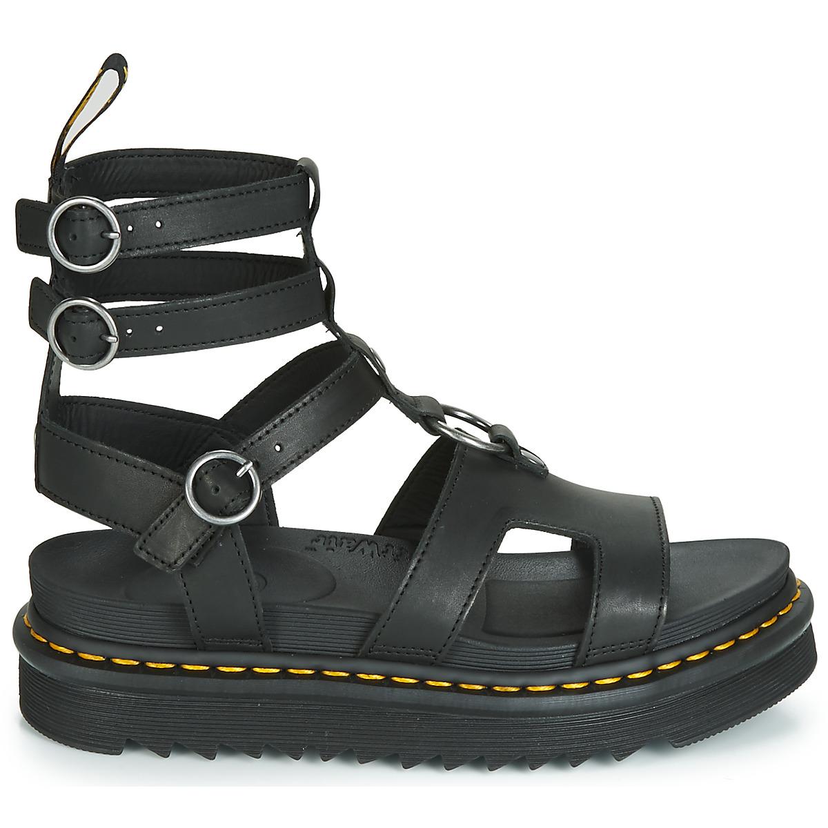 Dr. Martens Leather Adaira Women's Sandals In Black - Lyst