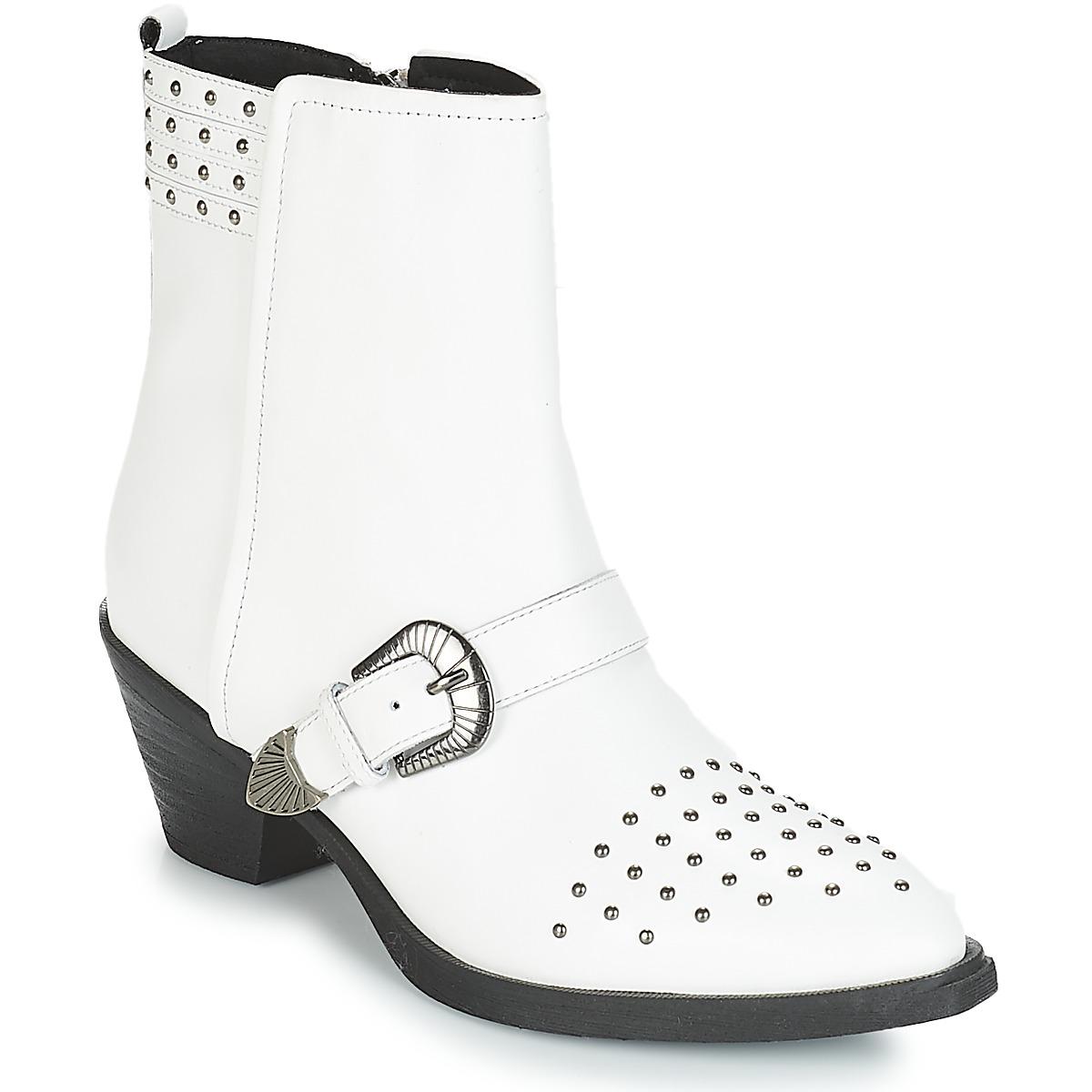 white low ankle boots