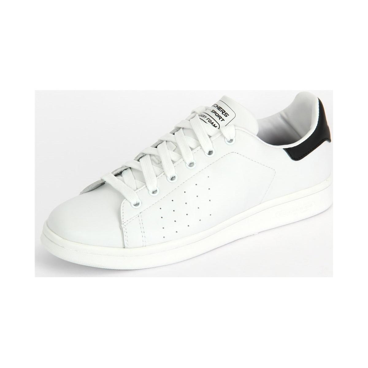 skechers white leather shoes Online 