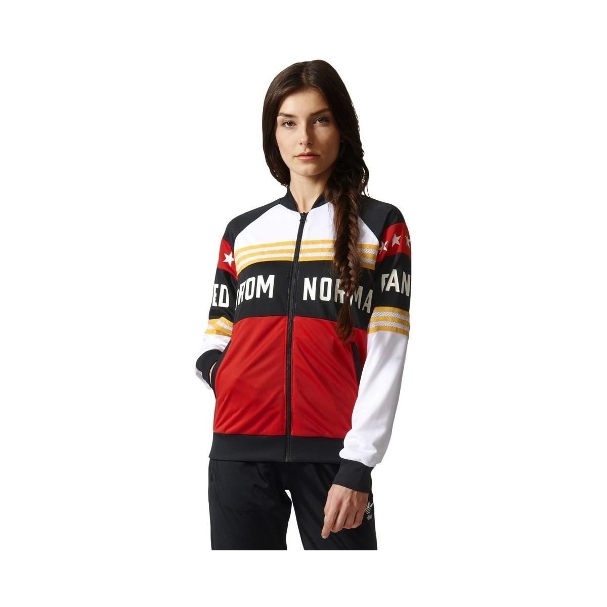 red adidas tracksuit top womens
