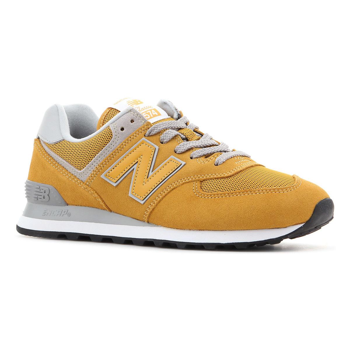 new balance yellow 574 v2 suede trainers