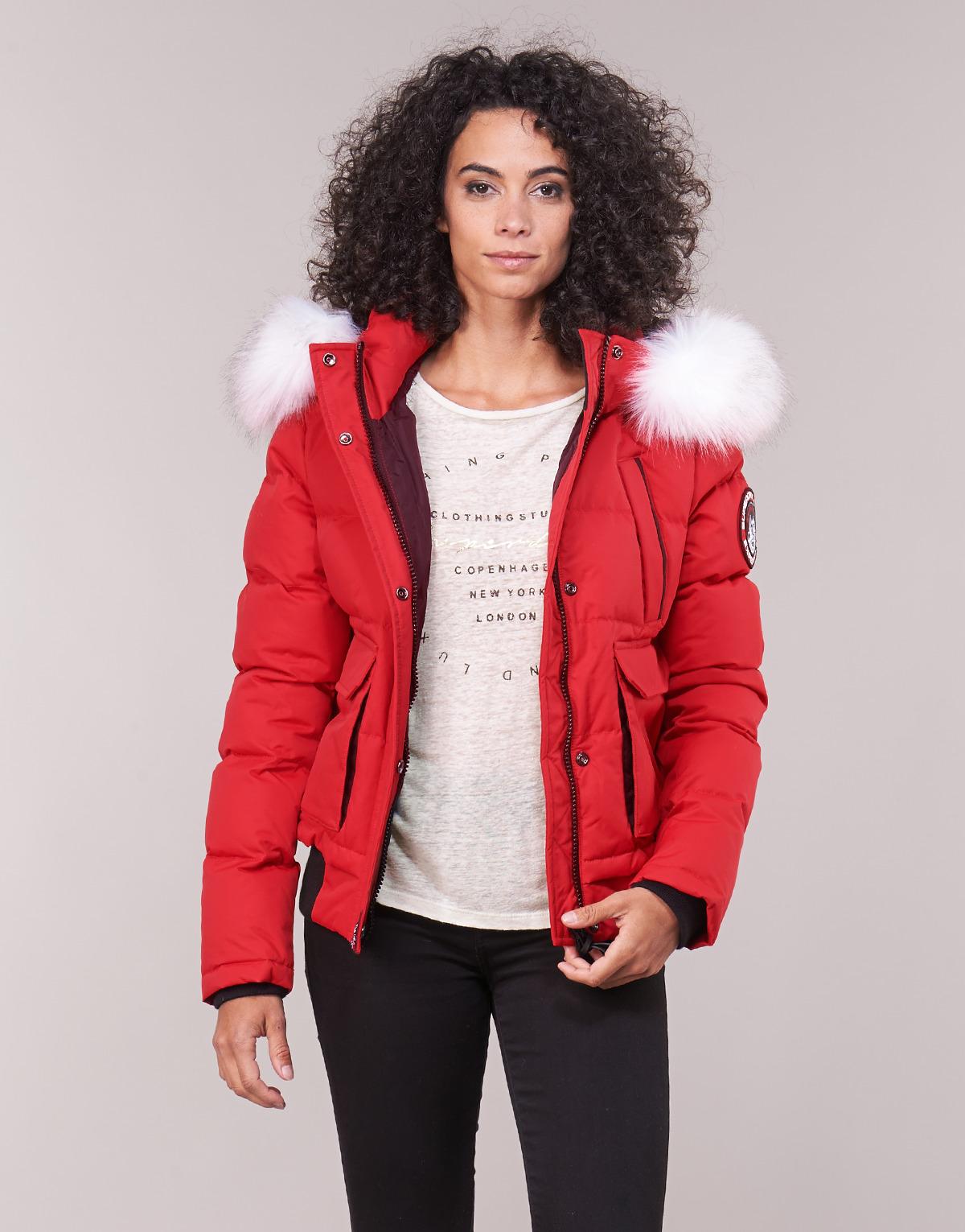 superdry red ella bomber jacket
