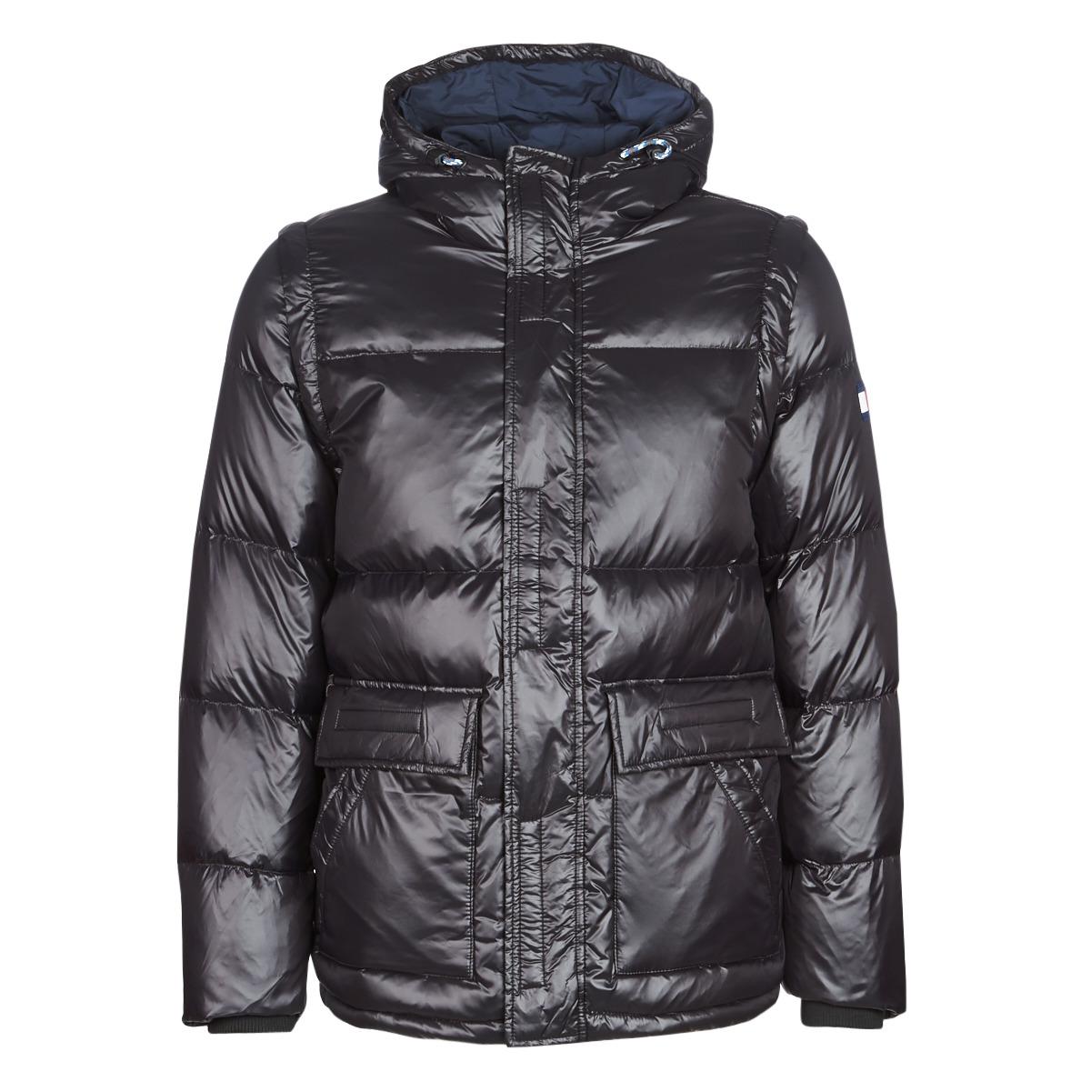 Tommy Hilfiger Shiny Hooded Down Bomber Men's Jacket In Black for Men Lyst