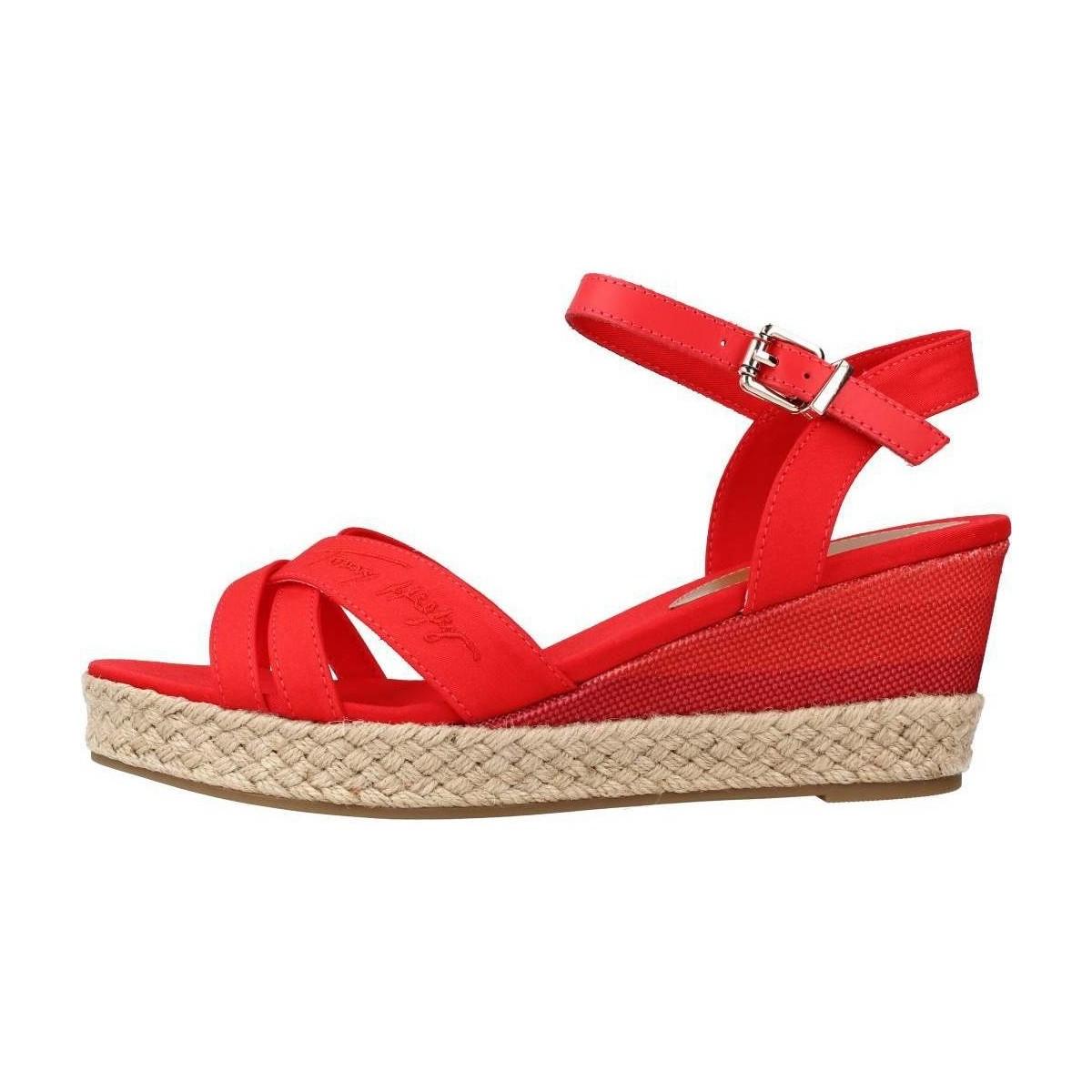 Tommy Hilfiger Sandalen Gradient Mid Wedge in het Rood - Bespaar 27% - Lyst