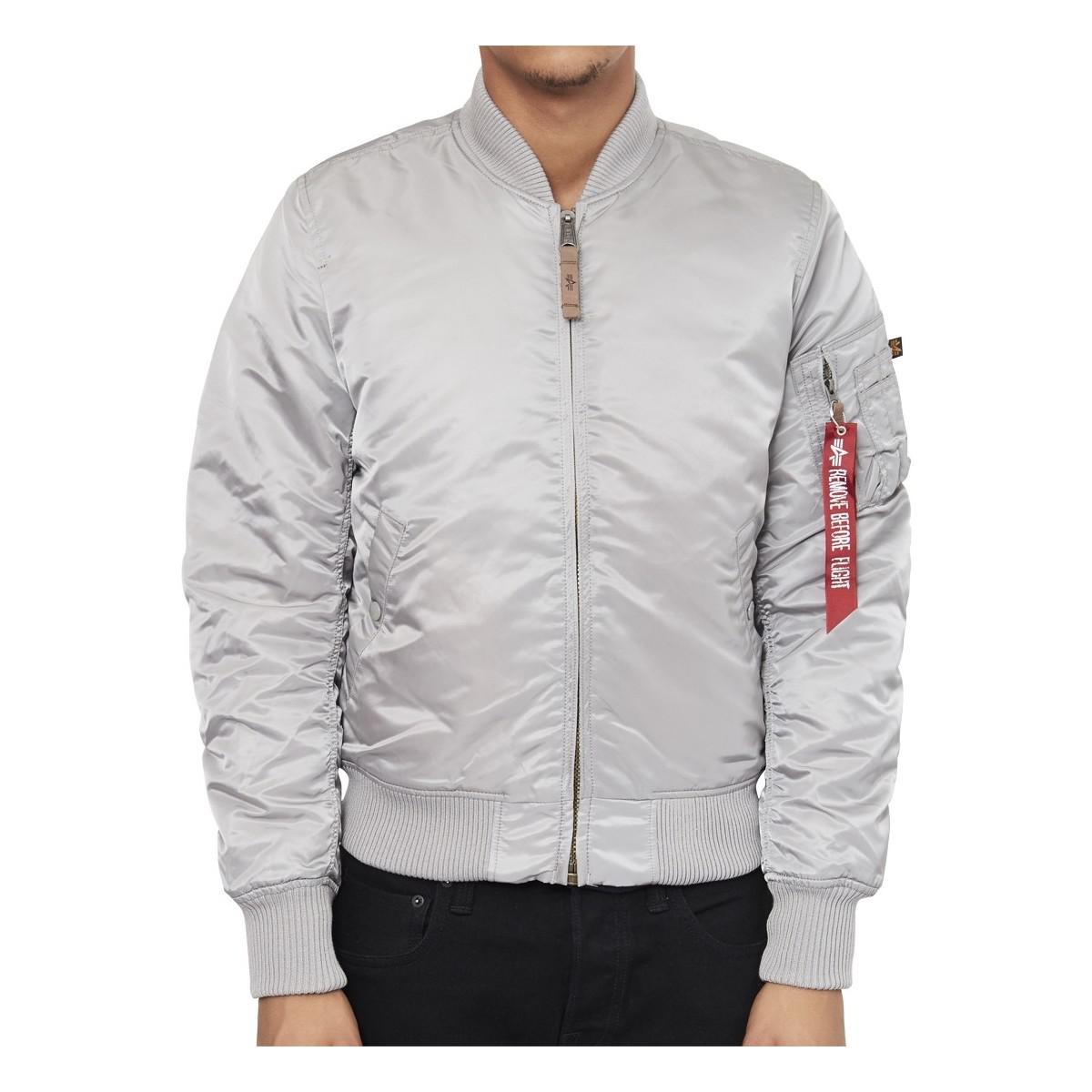 alpha industries bomber silver
