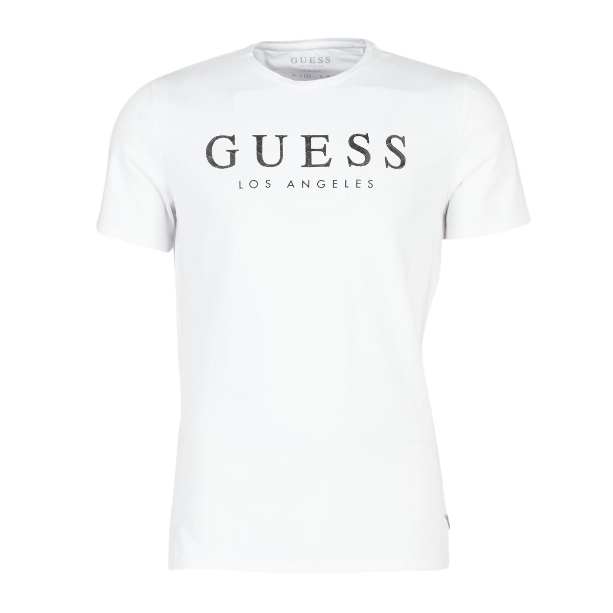 Guess Cn Ss Los Angeles Tee Men's T Shirt In White for Men | Lyst UK