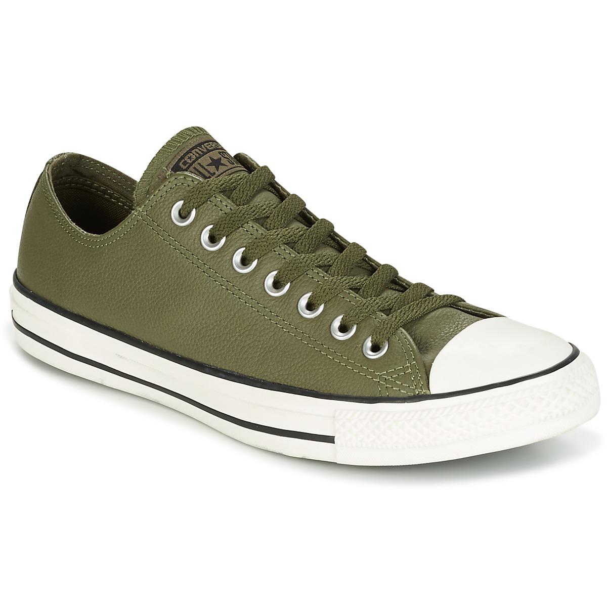olive green converse low top