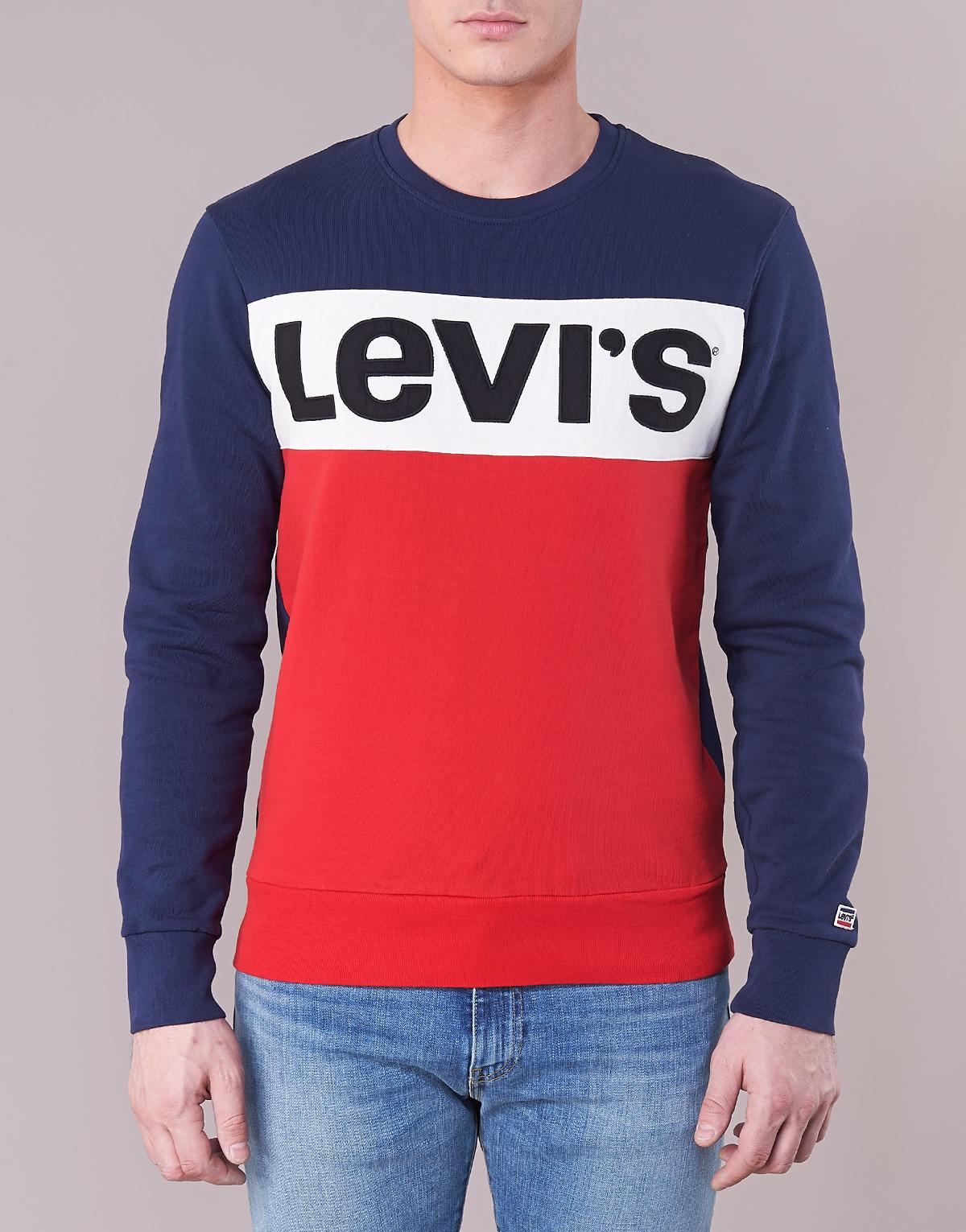Details about   Levi's Hoodie Women's Blue Red White Colour Block Pullover Sweatshirt 52441-0000