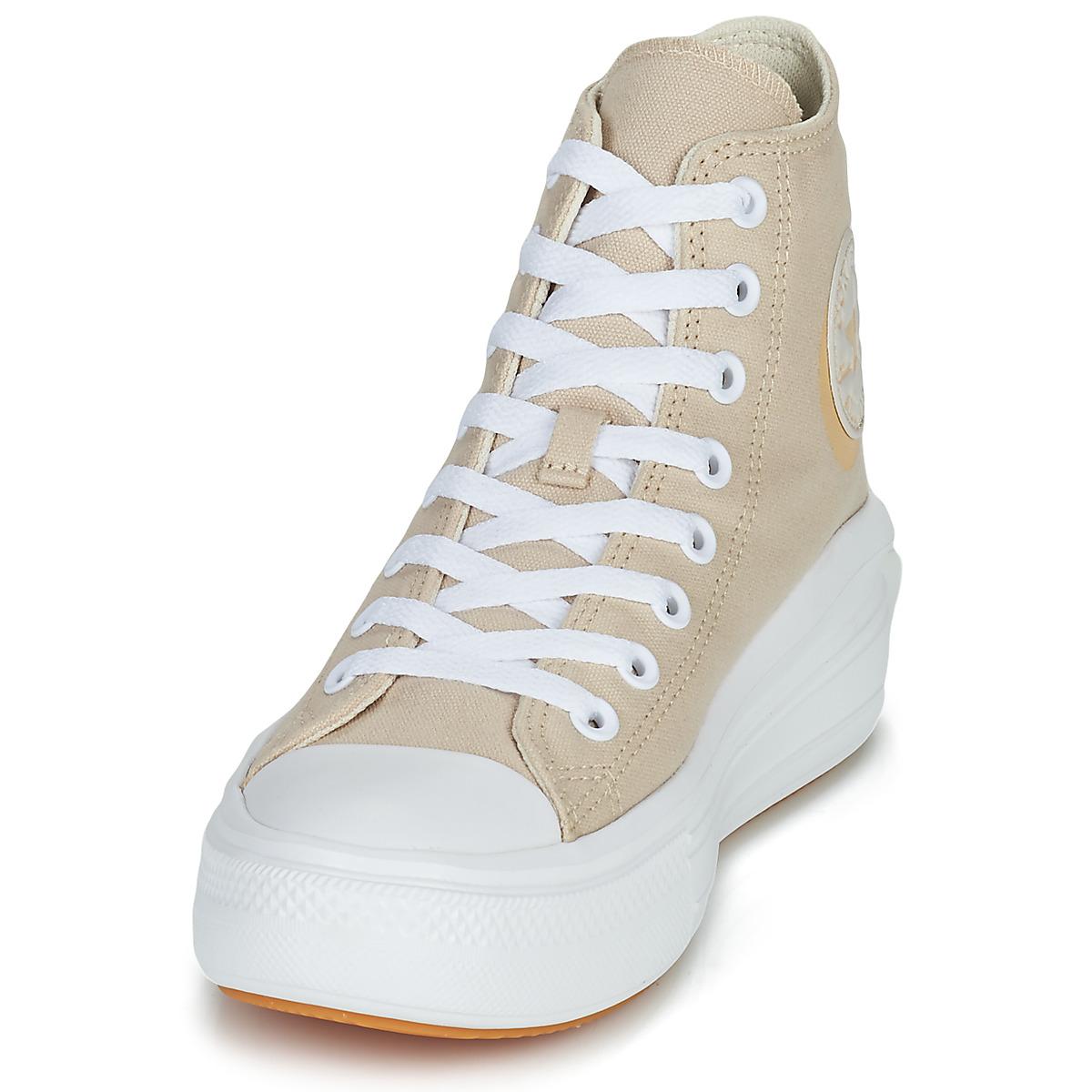 Converse Chuck Taylor All Star Lift Hi Dames Schoenen Beige Textil, Leer -  Schoenen.nl