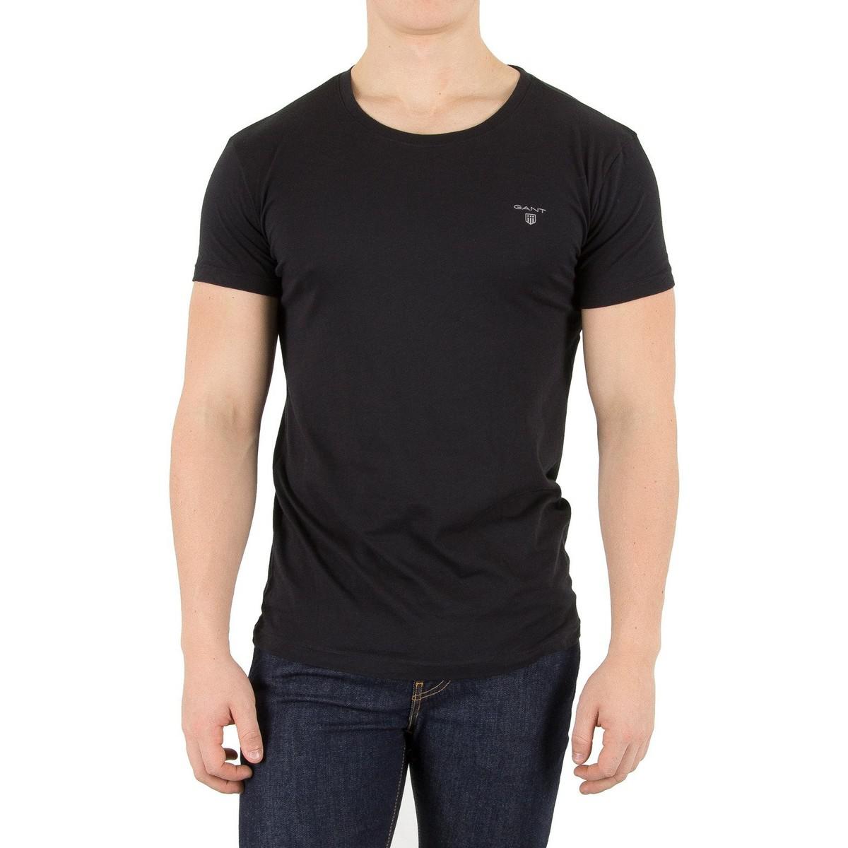 GANT Men's 2 Pack Logo T-shirts, Black Men's T Shirt In Black for Men ...