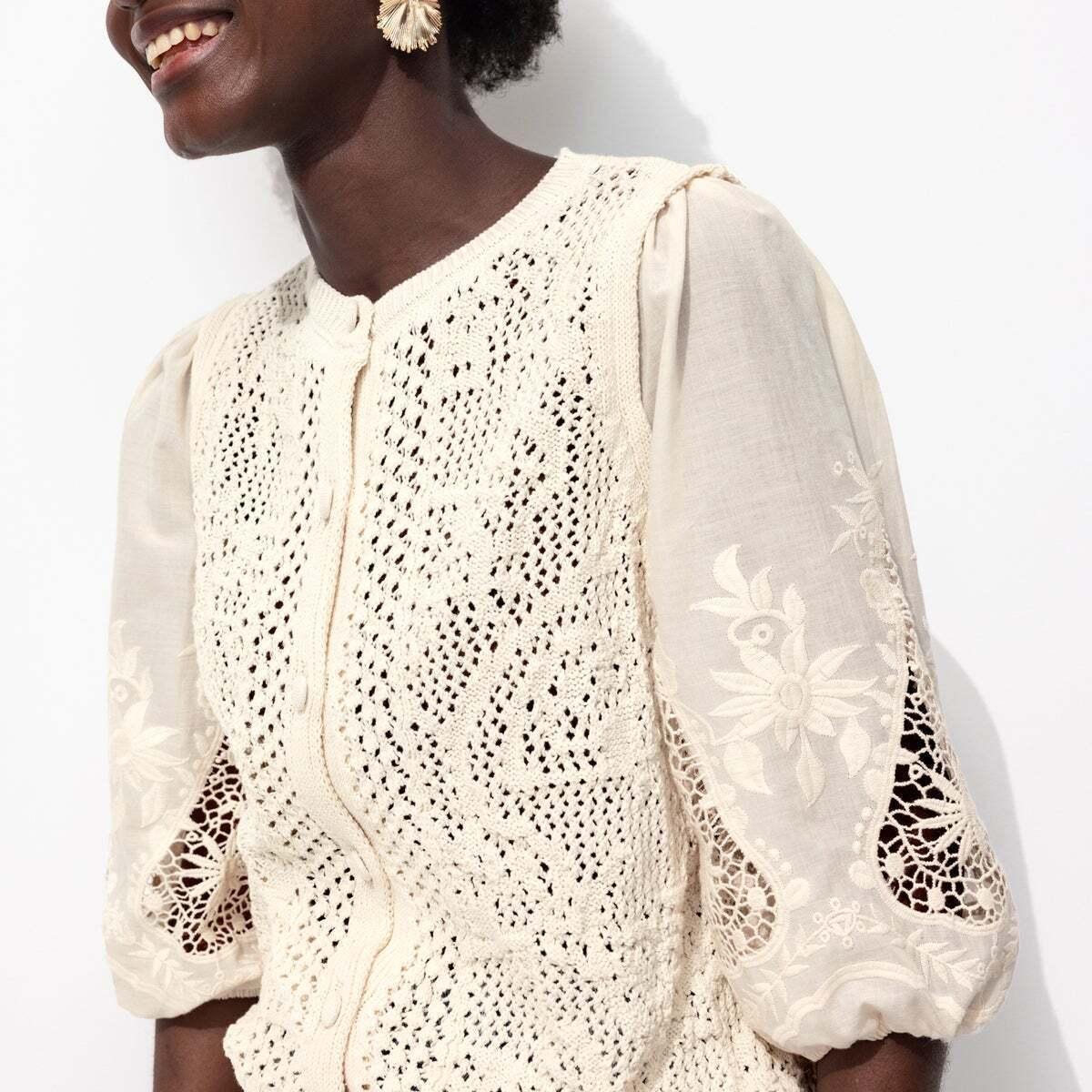 Gilet Cardigan à effet superposé Promod en coloris Neutre Lyst