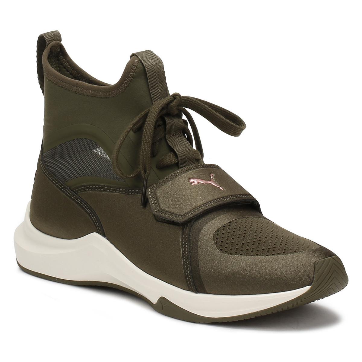 womens olive green puma sneakers