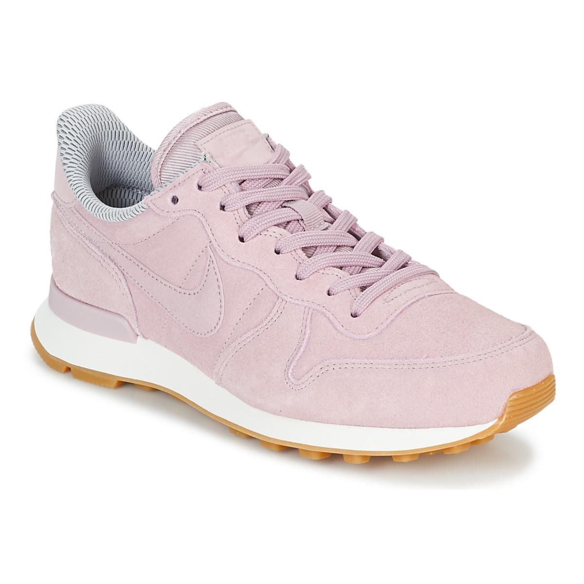 pink suede nike trainers