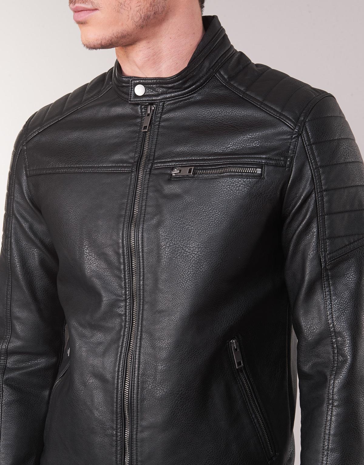 Jack \u0026 Jones Jcorocky Men's Leather Jacket In Black for Men - Save 18% |  Lyst UK