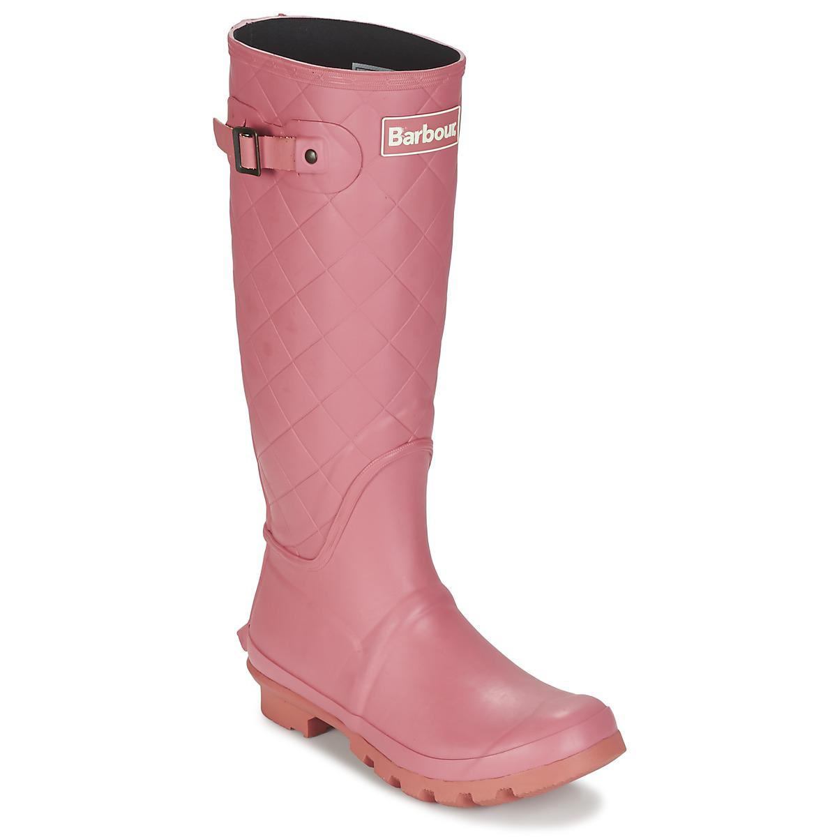 pink barbour wellies