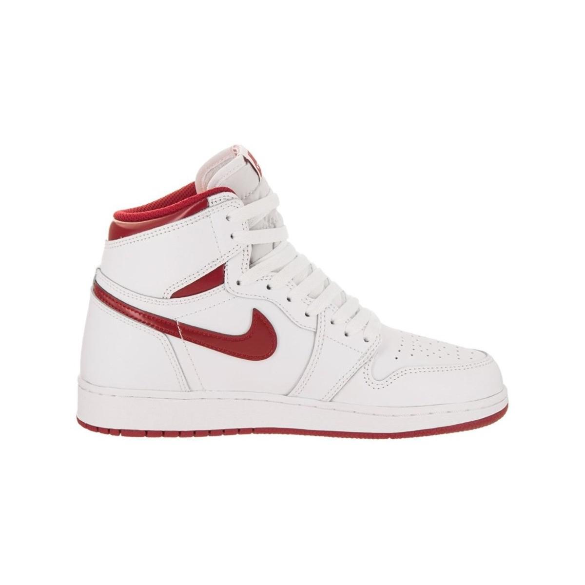 nike air red and white high tops