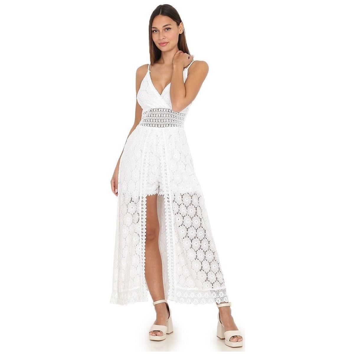 Combi-short blanche avec jupe longue fendue La Modeuse en coloris Blanc |  Lyst