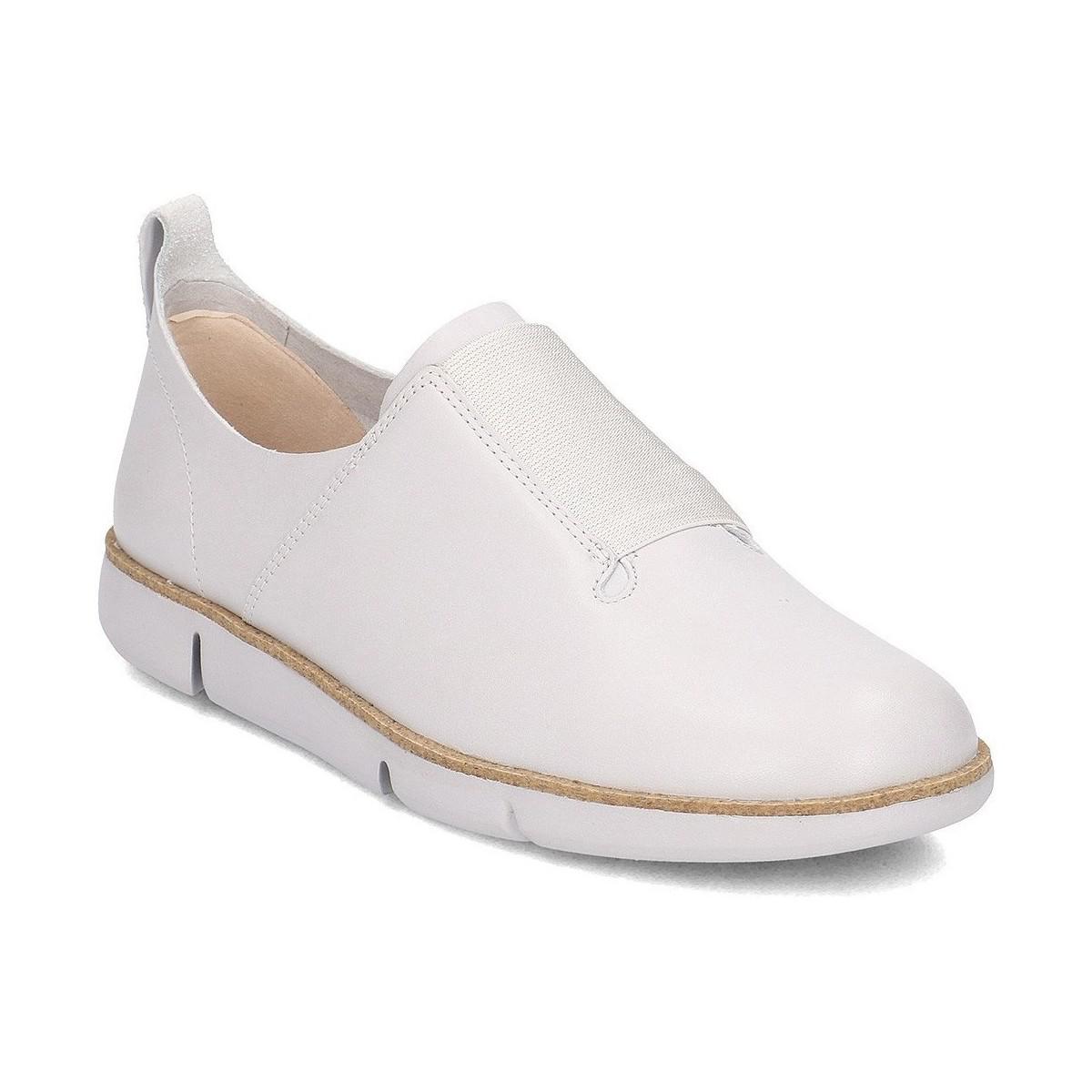 clarks white slip on shoes