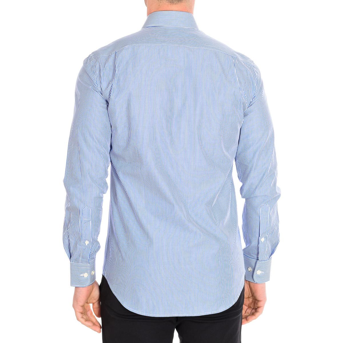Chemise Homme Bleu Ciel Café Coton PARIS - Taille M (US/UK 15.5), Coupe Ajustée, Coton, Parfait état