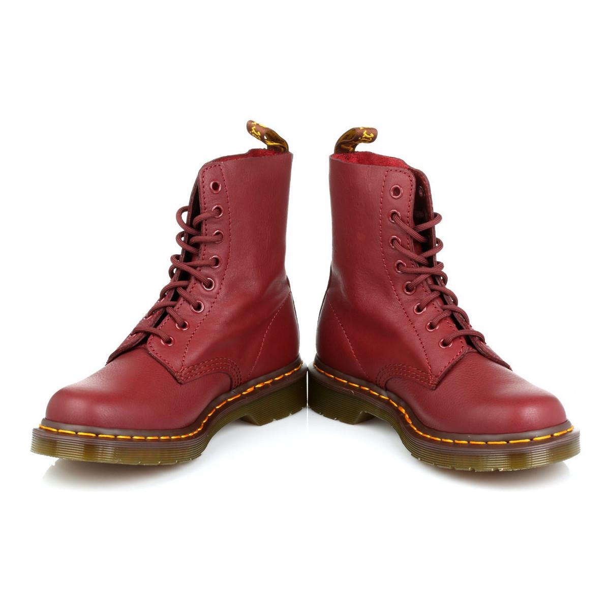 Dr. Martens 1460 8 Eye Pascal Boot Cherry Red Virginia | Dr. Martens -  Womens | China Blue Shoes