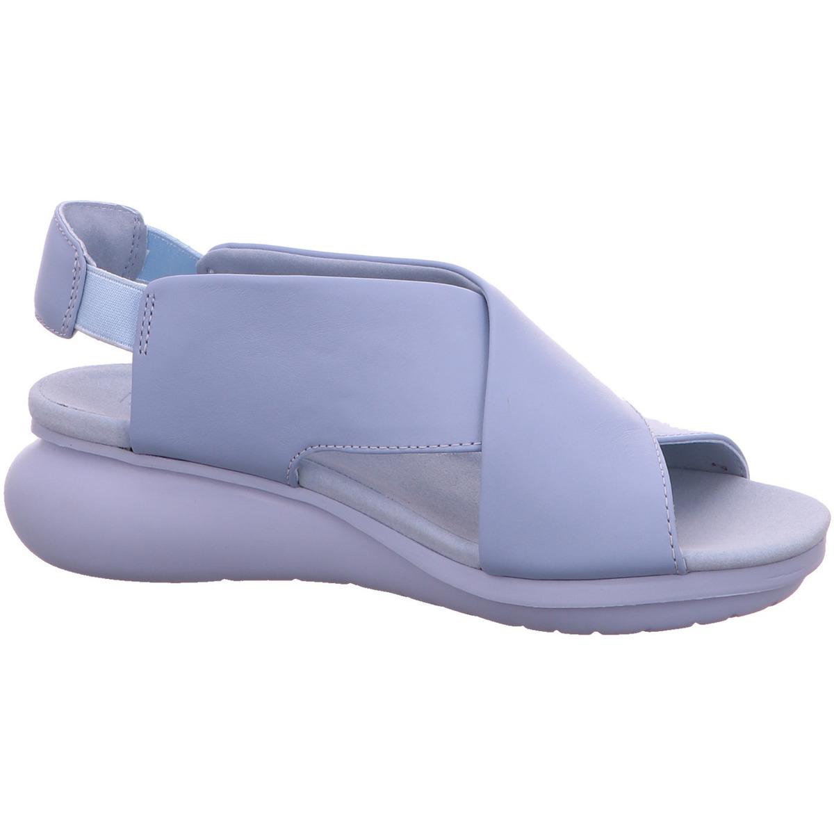 Camper Leer Oruga Sandalen Met Hielbandje Voor in het Blauw Dames Schoenen voor voor Platte schoenen 