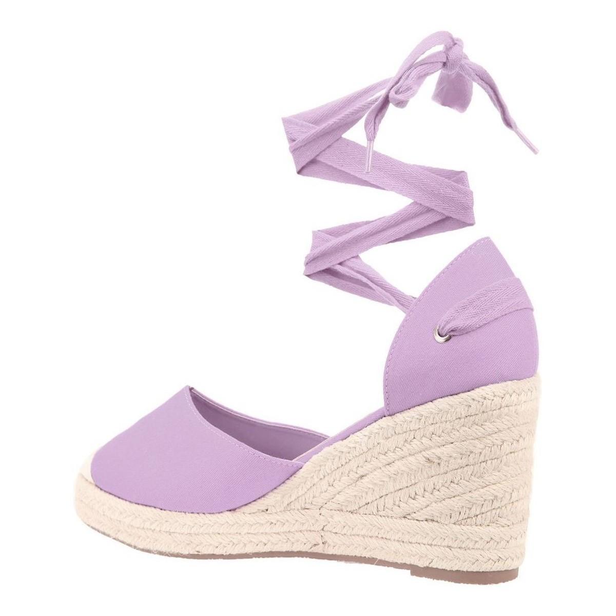 Espadrilles compens es parme avec ruban nouer Espadrilles La
