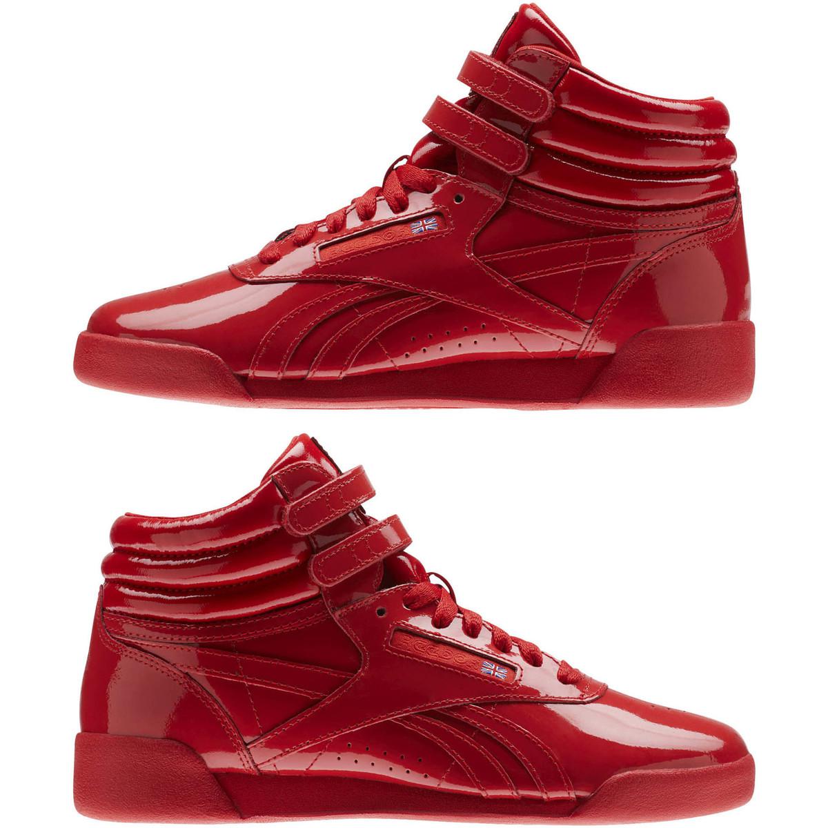 Reebok Freestyle Hi Patent Leather Cn2078 Women's High Boots In Red - Lyst