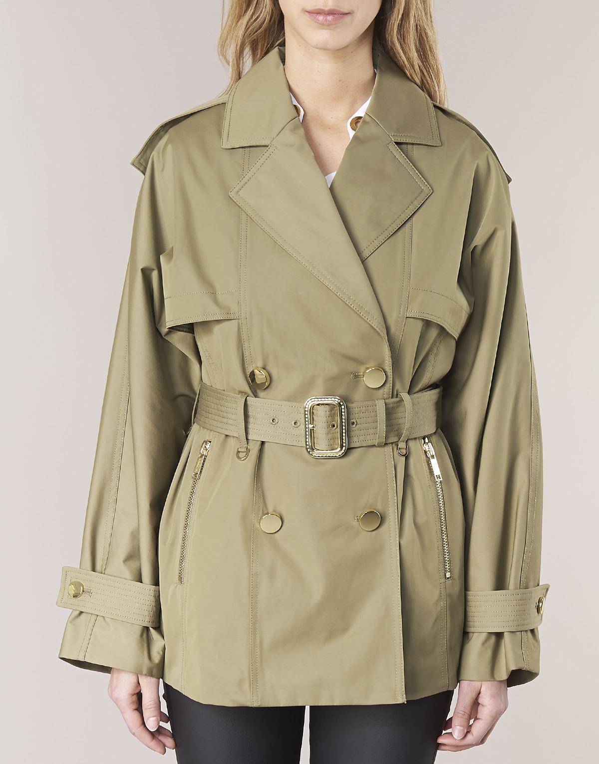 MICHAEL Michael Kors Shrt Wide Trench Trench Coat in Green - Lyst