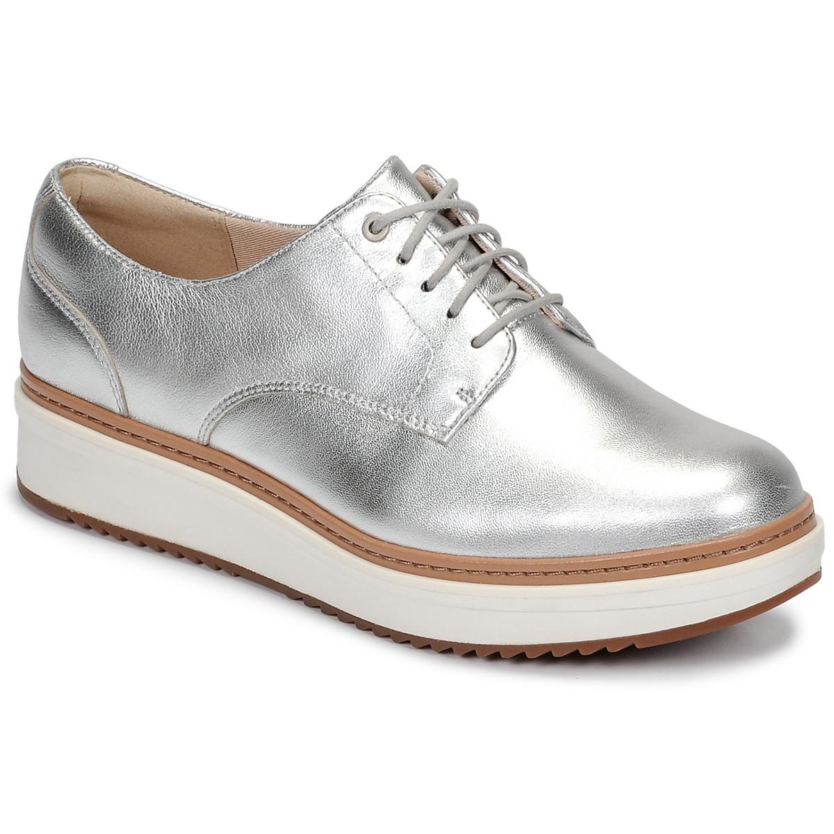 Clarks Leather Teadale Rhea Women's Casual Shoes In Silver in Metallic ...