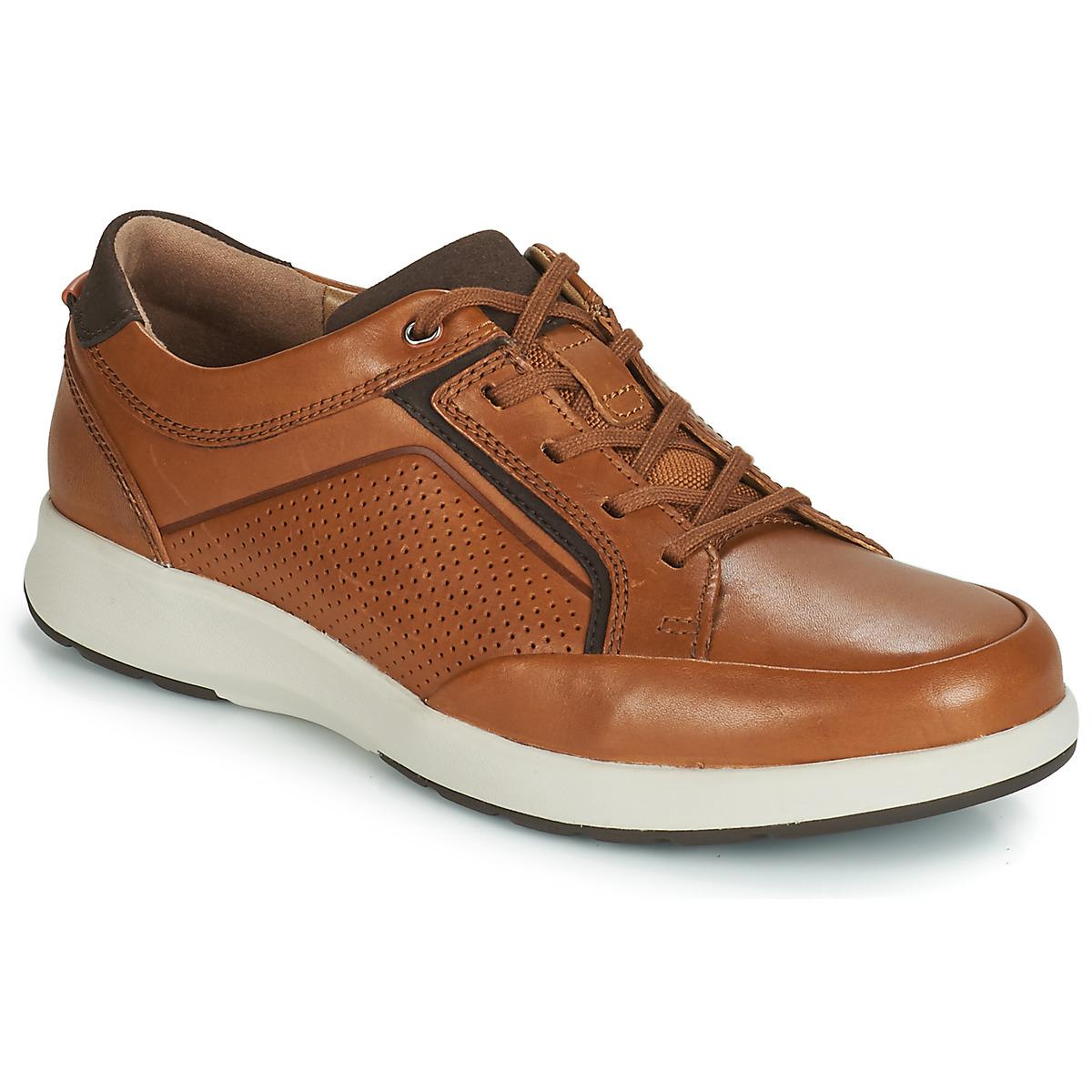 clarks brown trainers